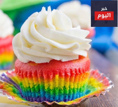 طريقة الكب كيك الملون