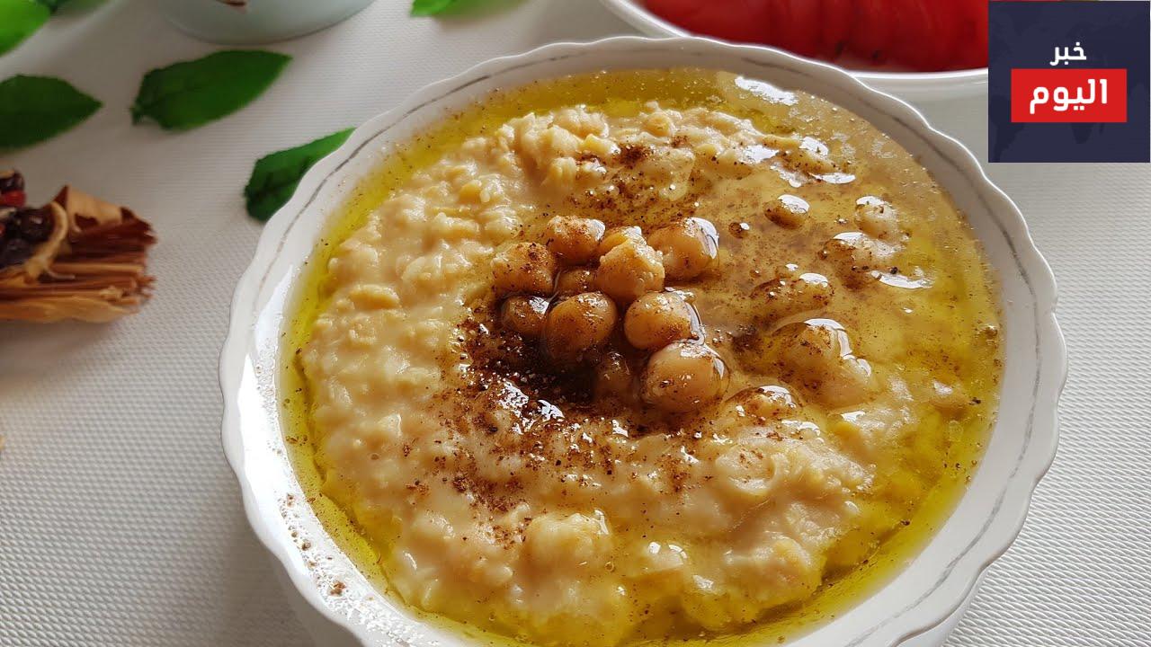 طريقة عمل مسبحة الحمص اللبنانية