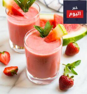 عصير البطيخ بالفراولة