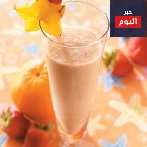 عمل شراب الفواكة مع اللبن الزبادي