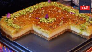 طريقة بسبوسة سهلة بالقشطه